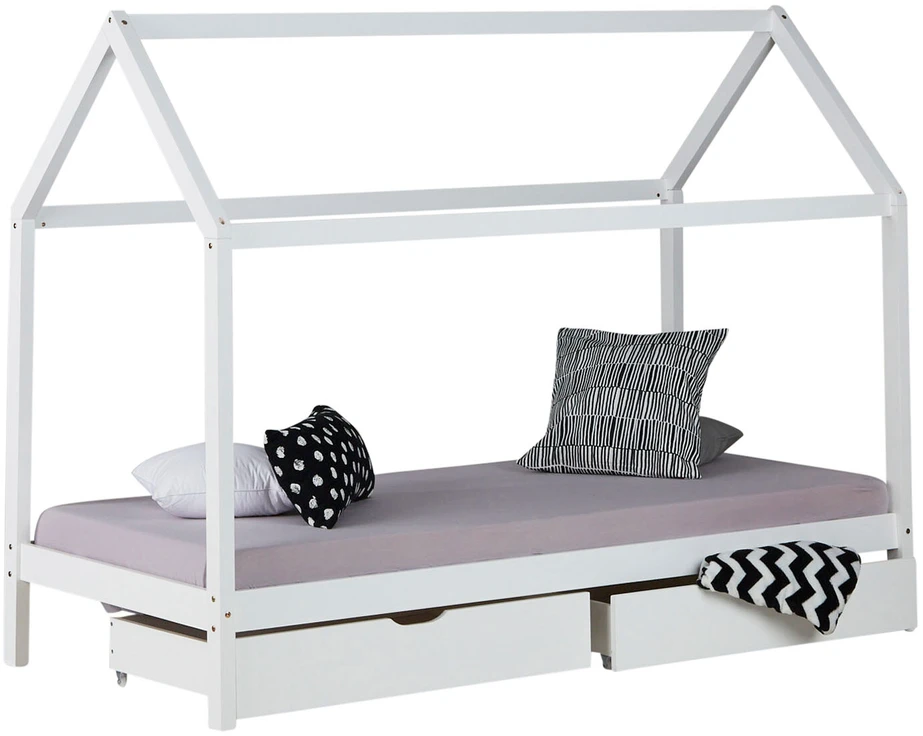 Homestyle4U Vaikiška lovos rėmas, 206x160x98 cm, balta