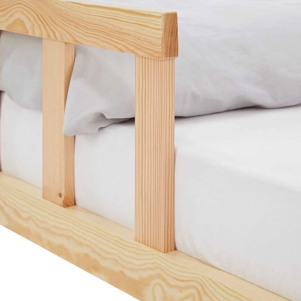 Homestyle4U Vaikiška grindų lova, 125x32x206,5 cm, ruda