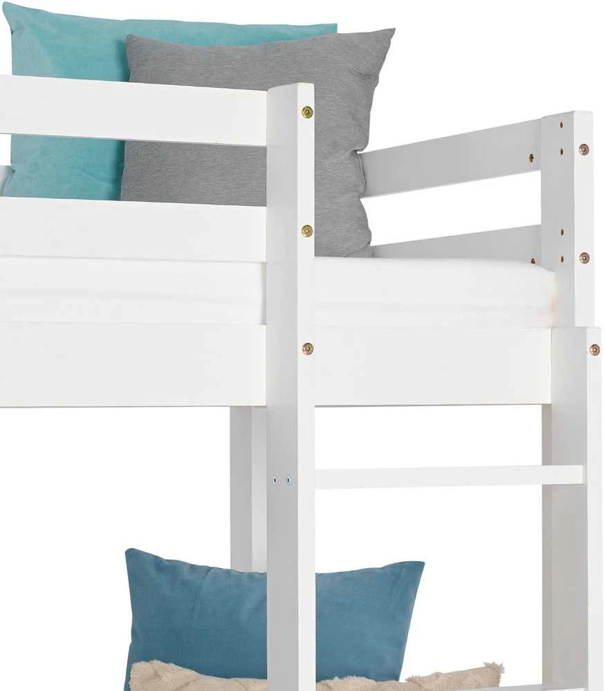 Homestyle4U Dviaukštė lova, 205x103x203 cm, balta