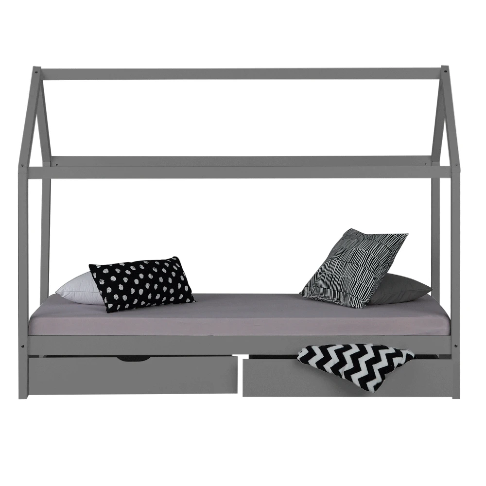 Homestyle4U Vaikiška lovos rėmas, 206x160x98 cm, pilka