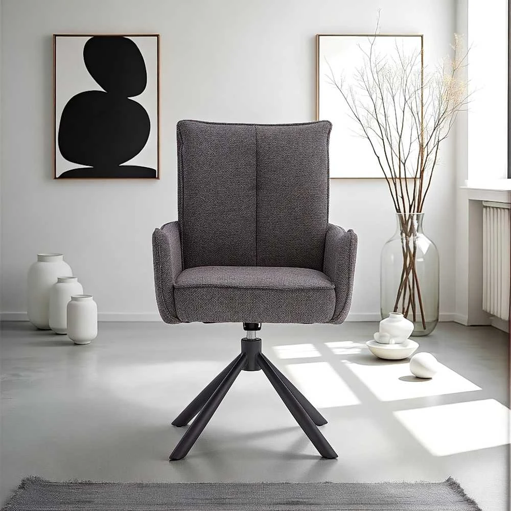Homestyle4U Valgomojo kėdė, 59x93.5x64 cm, pilka