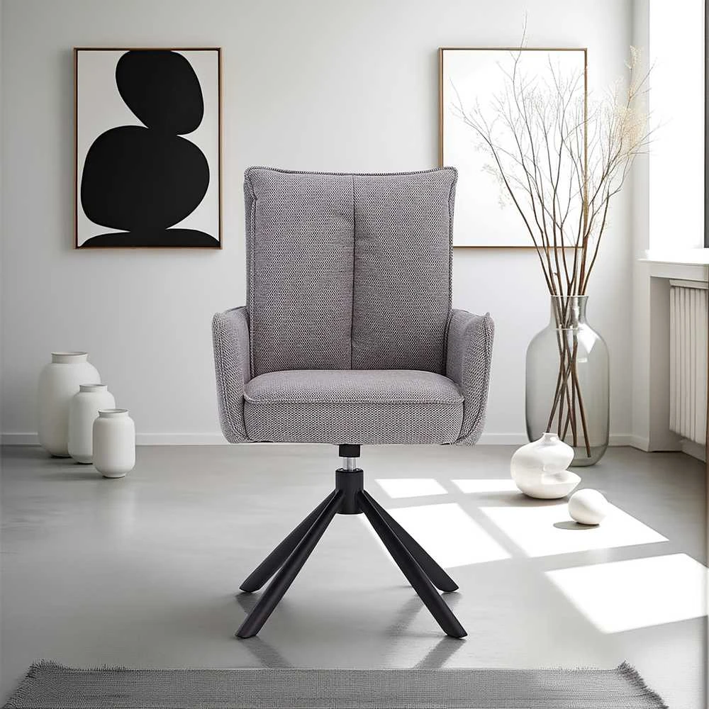 Homestyle4U Valgomojo kėdžių komplektas, 59x93,5x64 cm, pilka