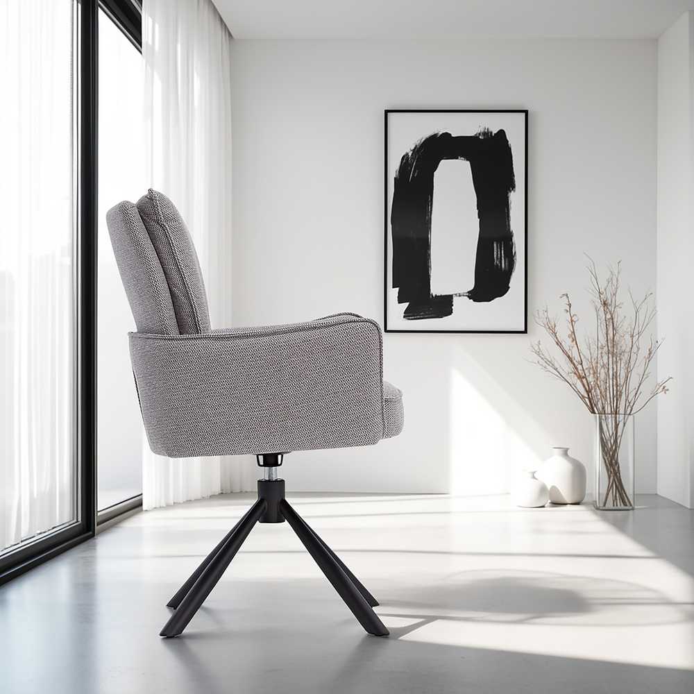 Homestyle4U Valgomojo kėdžių komplektas, 59x93,5x64 cm, pilka