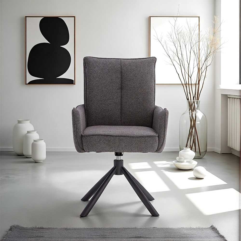 Homestyle4U Valgomojo kėdžių komplektas, 59x93,5x64 cm, pilka