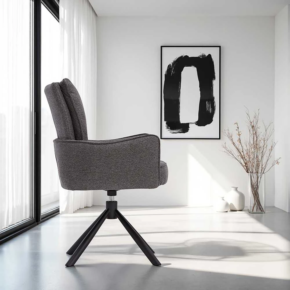 Homestyle4U Valgomojo kėdė, 59x93.5x64 cm, pilka