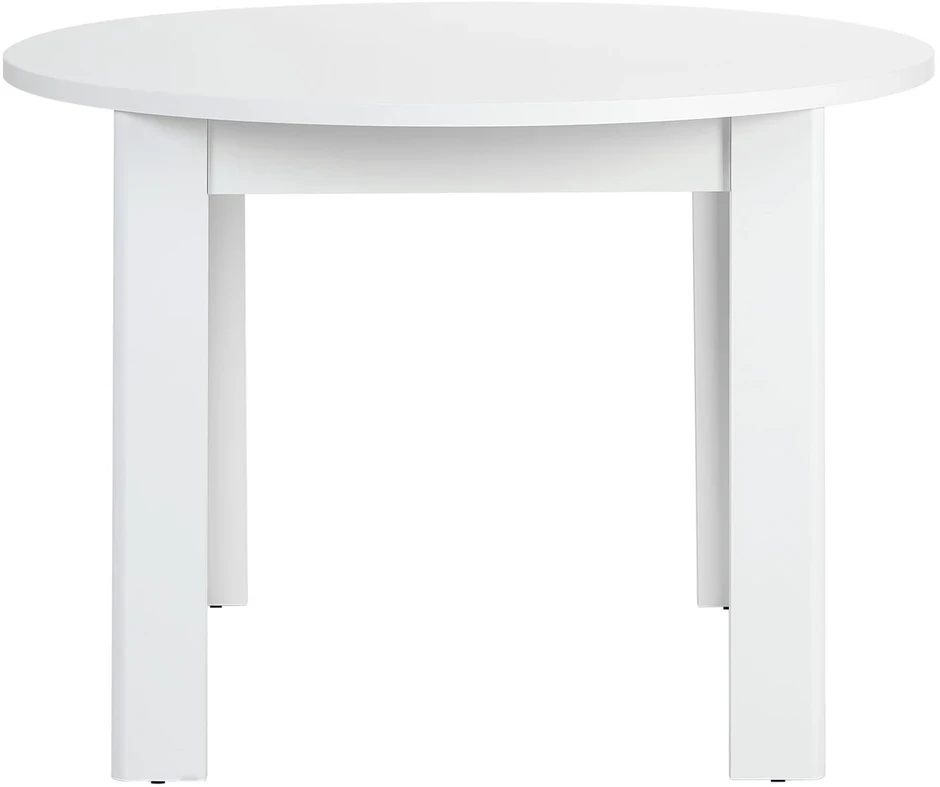 Homestyle4U Valgomasis stalas, 106x106x76.5 cm, balta