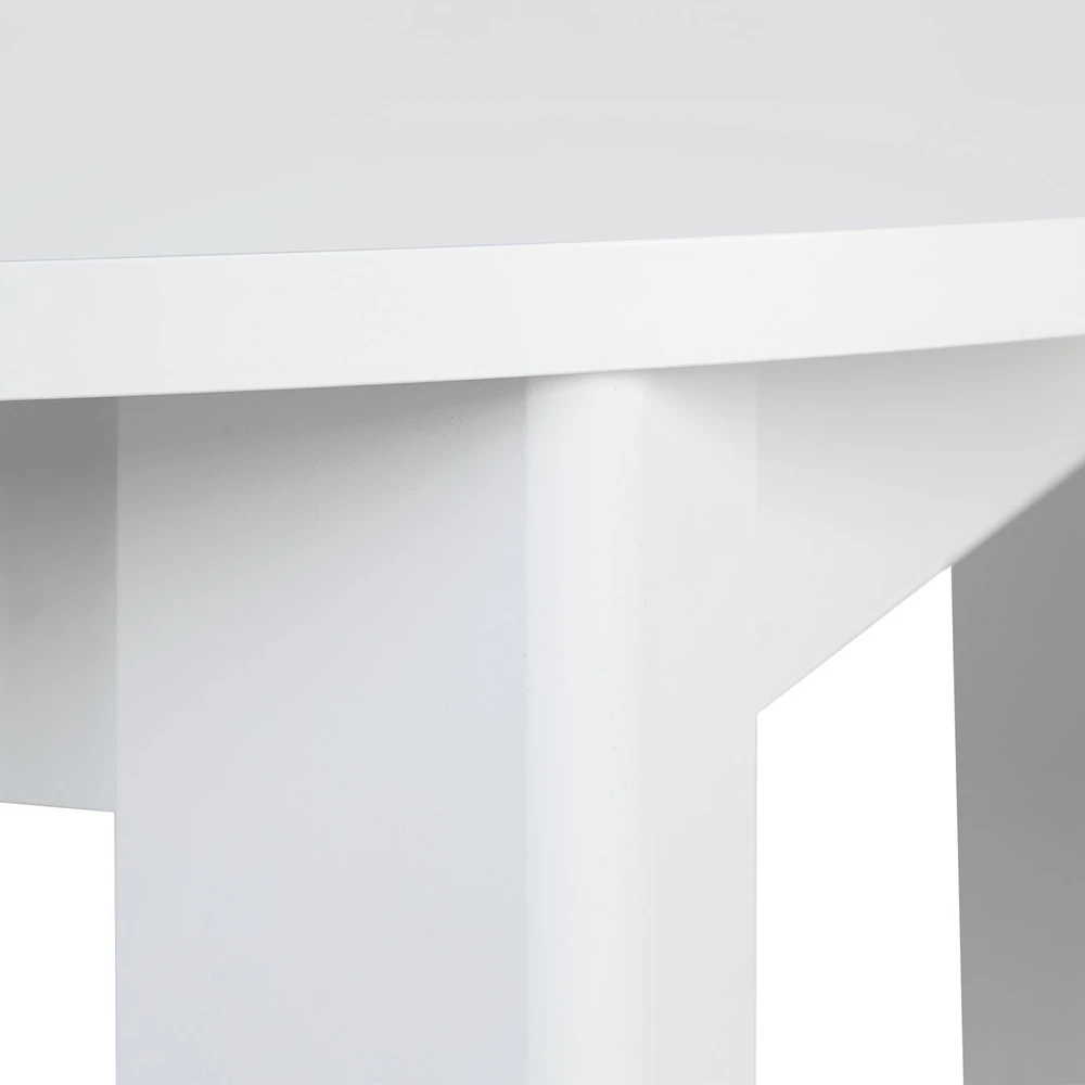 Homestyle4U Valgomasis stalas, 106x106x76.5 cm, balta