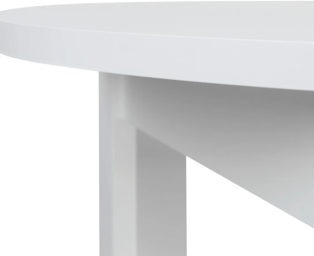 Homestyle4U Valgomasis stalas, 106x106x76.5 cm, balta