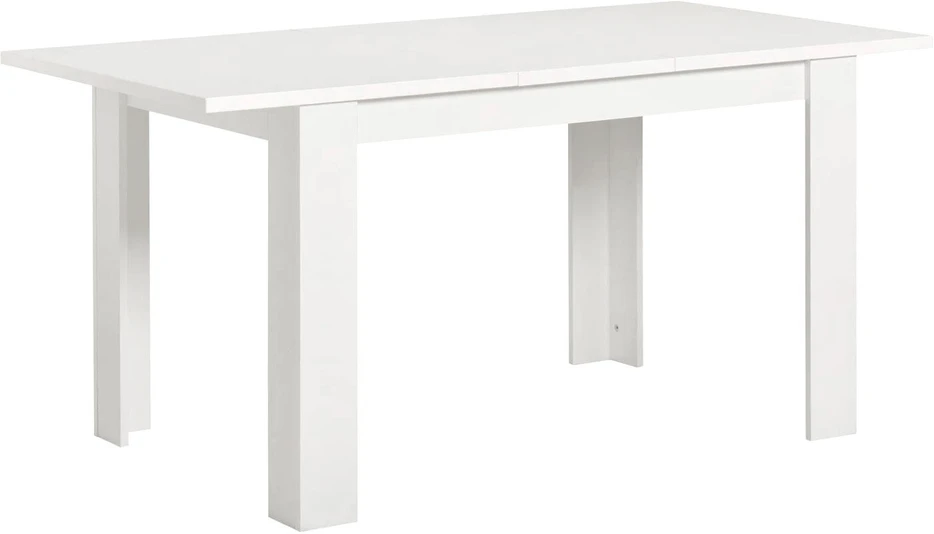 Homestyle4U Valgomasis stalas 120x80x76 cm baltas, išskleidžiamas, medinis