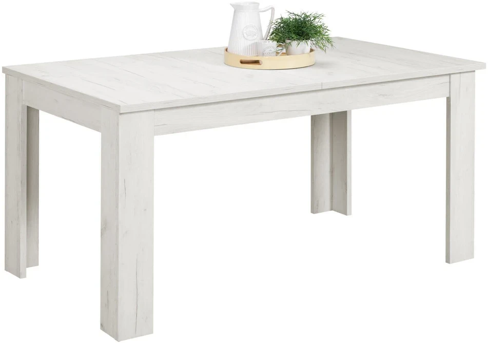 Homestyle4U Valgomasis stalas, 200.5x90.5x76.5 cm, balta
