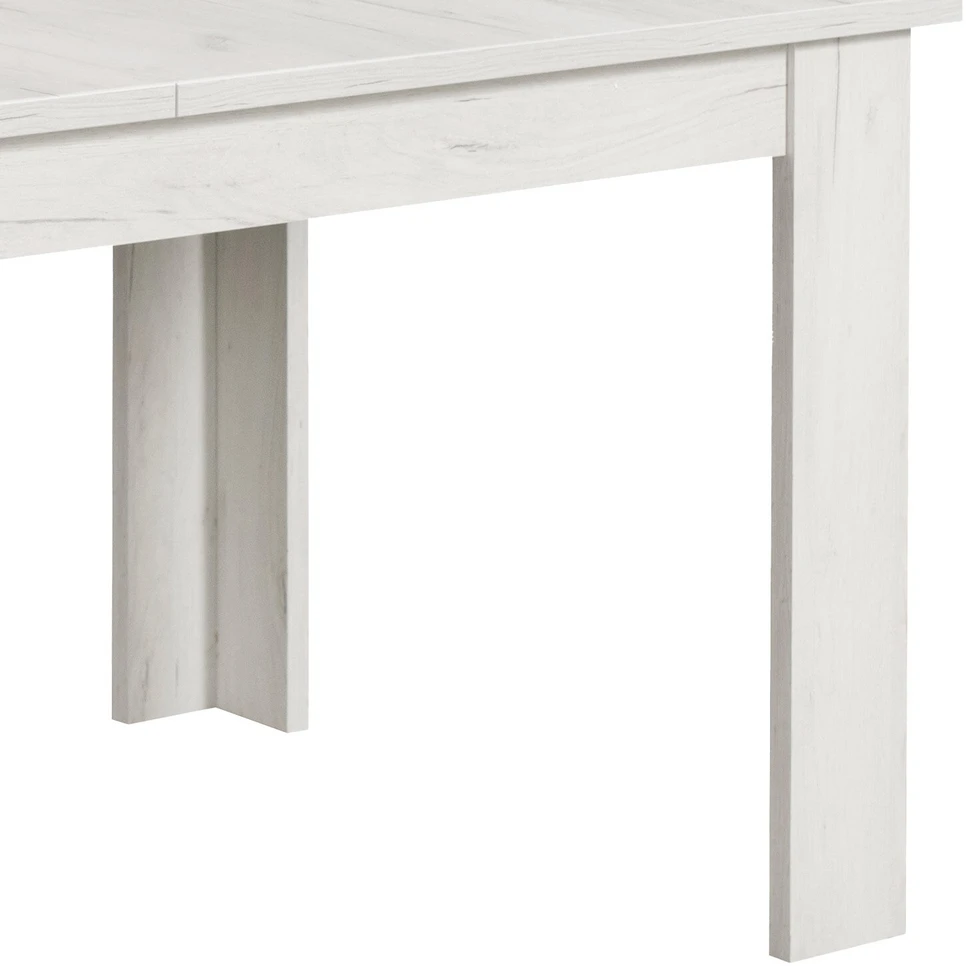 Homestyle4U Valgomasis stalas, 200.5x90.5x76.5 cm, balta