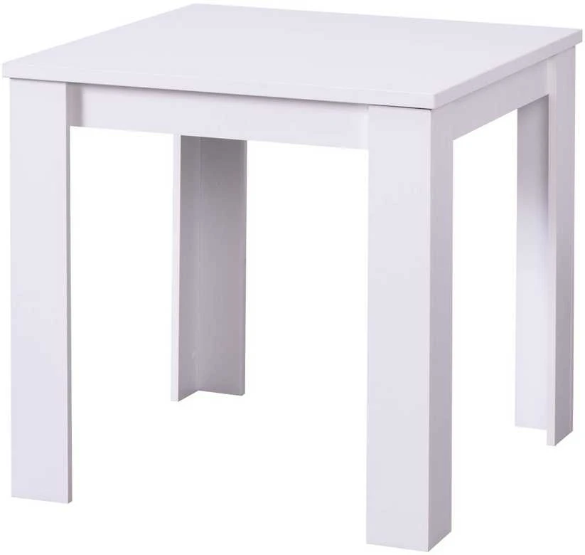 Homestyle4U Valgomasis stalas, 80x80x75 cm, balta