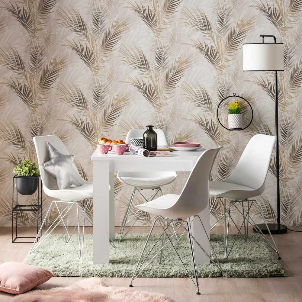 Homestyle4U Valgomasis stalas, 80x80x75 cm, balta