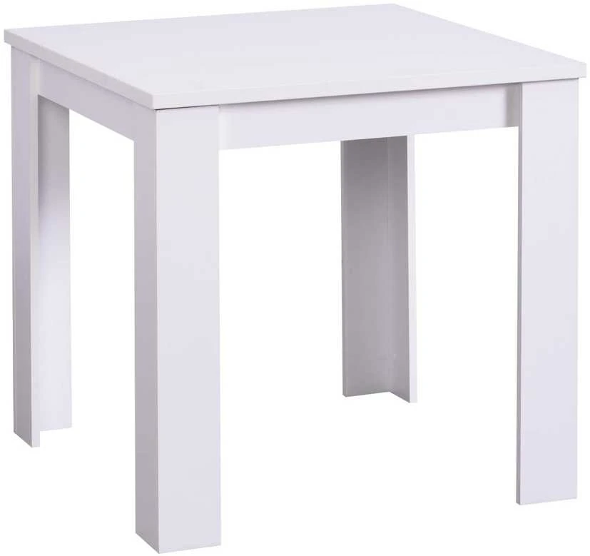Homestyle4U Valgomasis stalas, 80x80x75 cm, balta