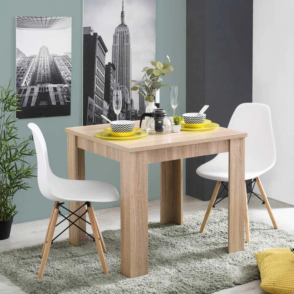 Homestyle4U Valgomojo stalas, 80x80x75 cm, rudas