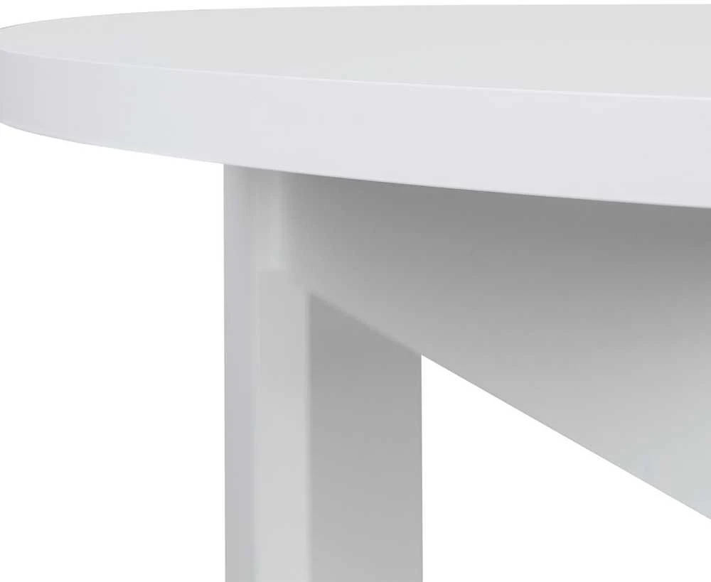 Homestyle4U Valgomasis stalas, 106x106x76.5 cm, balta