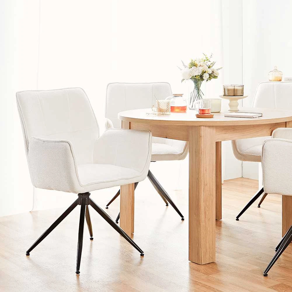 Homestyle4U Valgomojo stalas, 106.5x106.5x76.5 cm, rudas