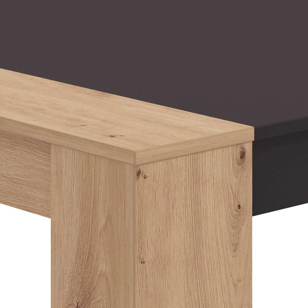 Homestyle4U Valgomojo stalas, 154x90.5x74.5 cm, juodas ir rudas