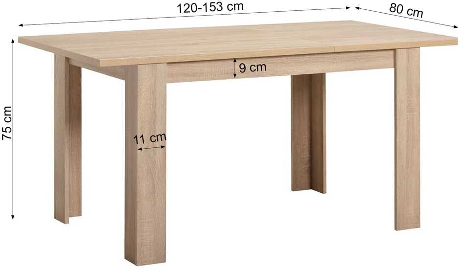 Homestyle4U Valgomojo stalas, 120x80x75 cm, rudas