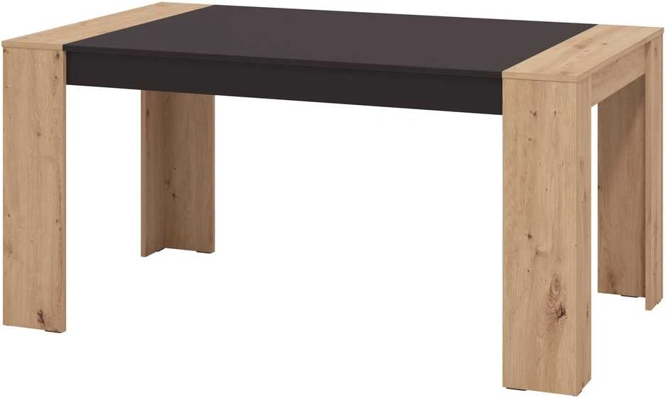 Homestyle4U Valgomojo stalas, 154x90.5x74.5 cm, juodas ir rudas