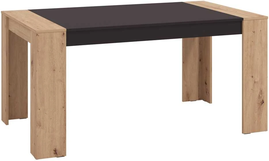 Homestyle4U Valgomojo stalas, 154x90.5x74.5 cm, juodas ir rudas
