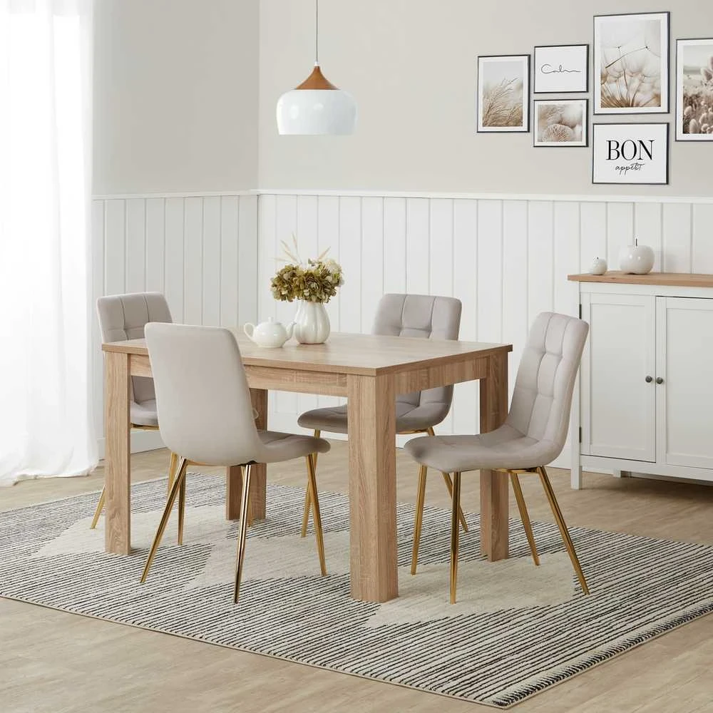 Homestyle4U Valgomojo stalas, 120x80x75 cm, rudas