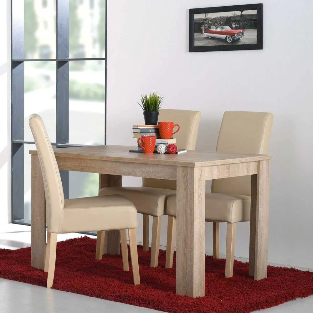 Homestyle4U Valgomojo stalas, 120x80x75 cm, rudas