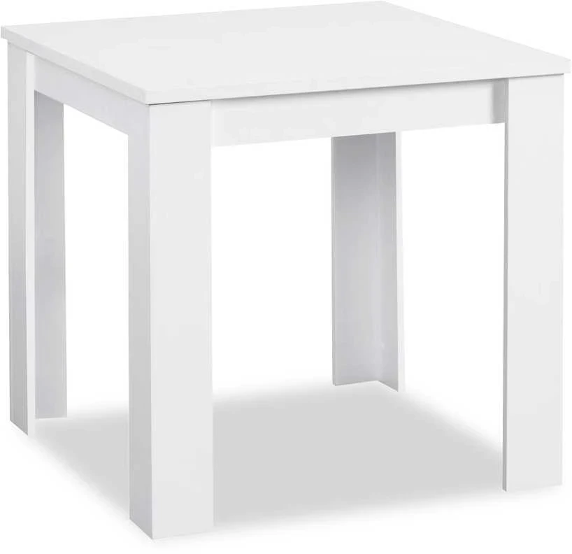 Homestyle4U Valgomojo stalas ir kėdžių komplektas, 80x80x75 cm, balta, pilka