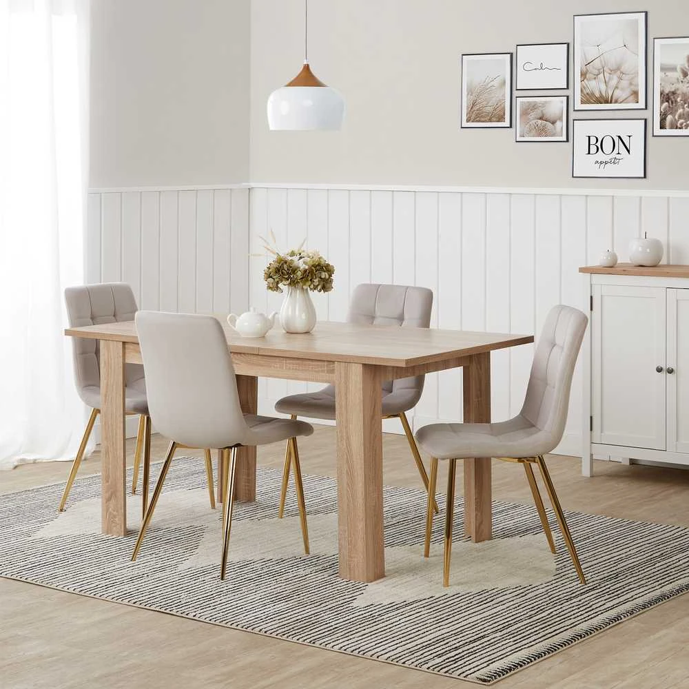 Homestyle4U Valgomojo stalas, 120x80x75 cm, rudas