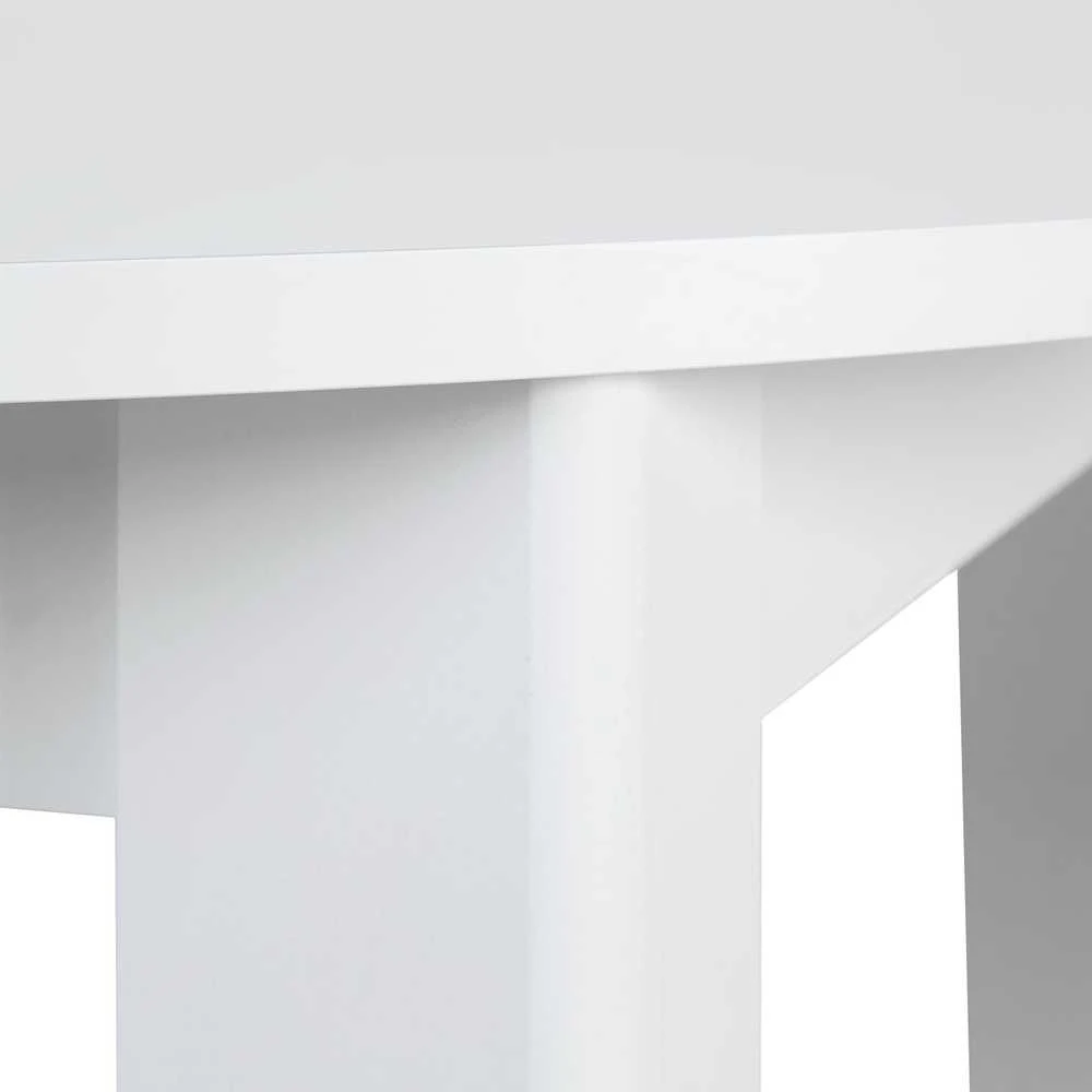 Homestyle4U Valgomasis stalas, 106x106x76.5 cm, balta