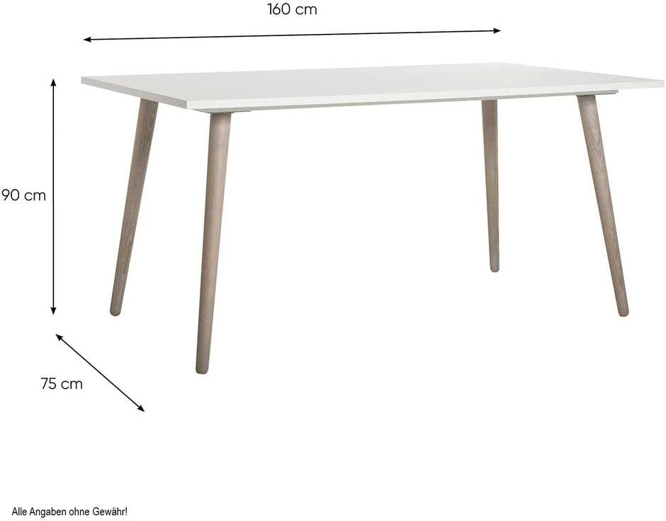 Homestyle4U Valgomojo stalo komplektas, išskleidžiamas valgomojo stalas su 4 aptrauktomis kėdėmis, 160x90x75 cm, balta, pilka