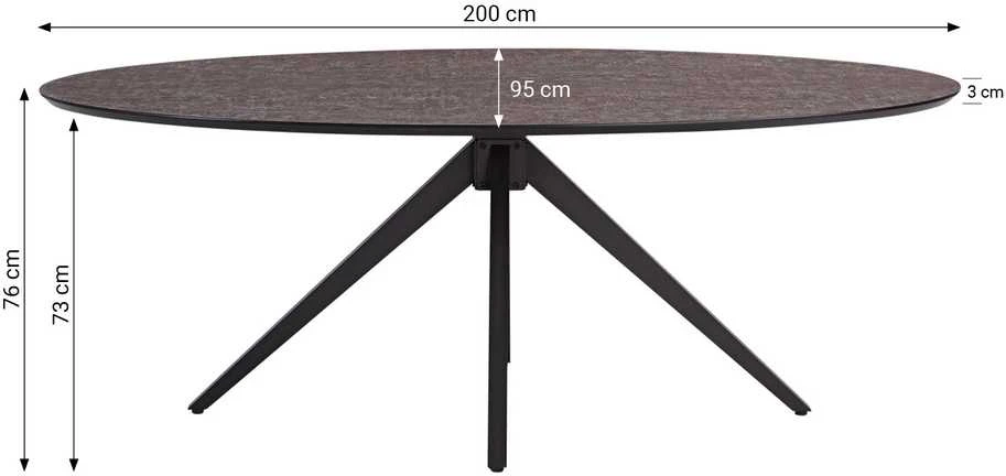 Homestyle4U Valgomojo stalas su kėdėmis, 200x95x76 cm, ruda, juoda