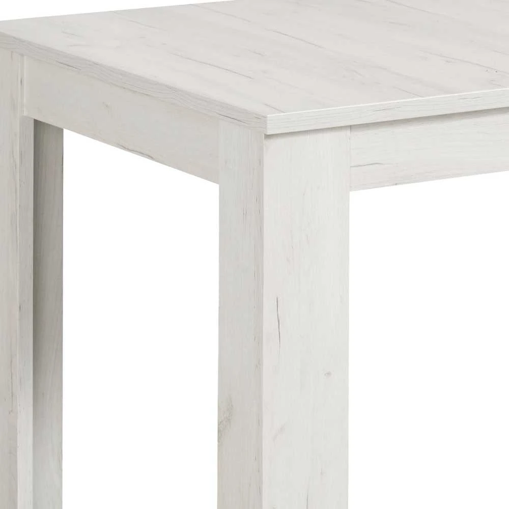 Homestyle4U Valgomojo stalas ir kėdžių komplektas, 160.5x90.5x76.5 cm, balta, pilka, juoda