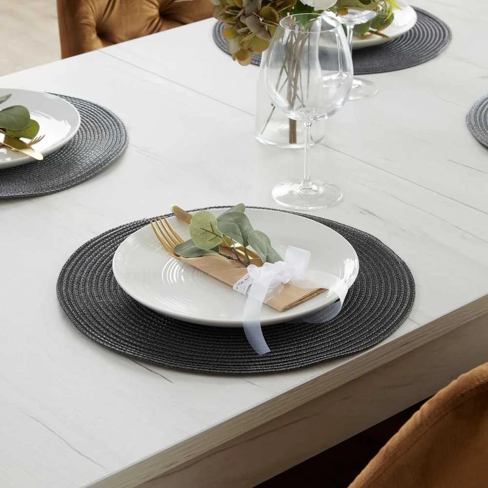Homestyle4U Valgomojo stalas su kėdėmis, 160.5x90.5x76.5 cm, balta ir ruda