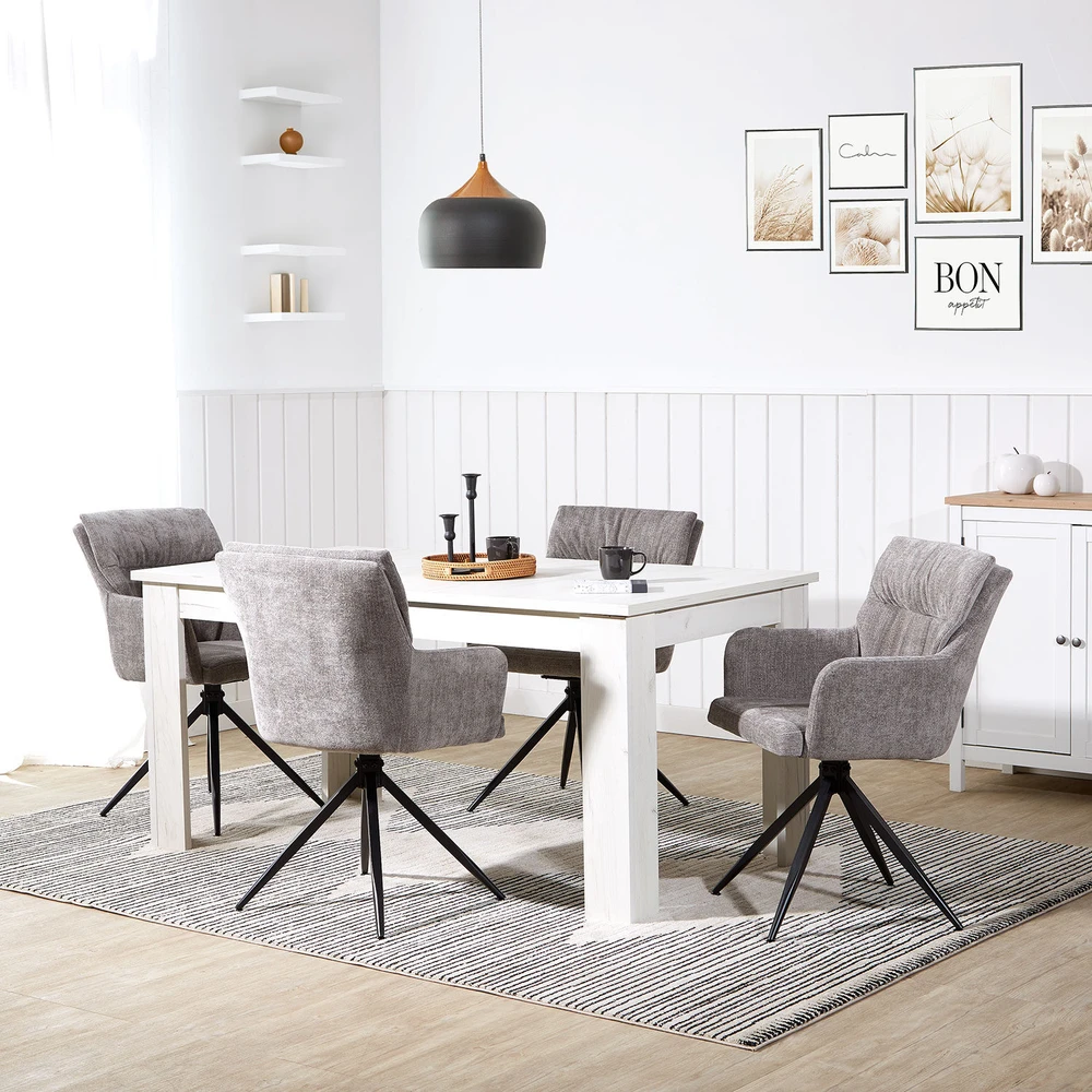 Homestyle4U Valgomojo kėdė, 57x89x60 cm, pilka