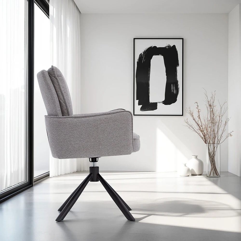 Homestyle4U Valgomojo kėdė, 59x93.5x64 cm, pilka