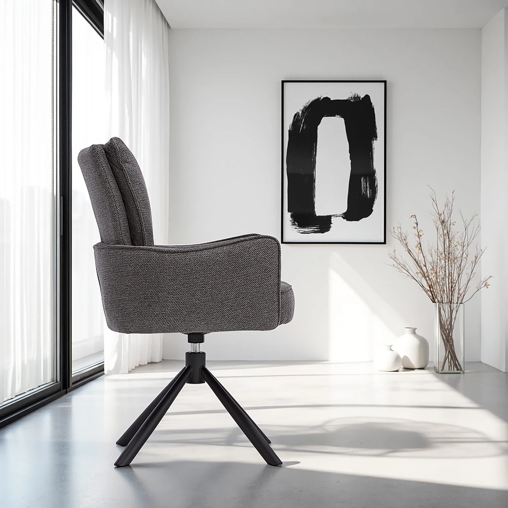 Homestyle4U Valgomojo kėdė, 59x93.5x64 cm, pilka