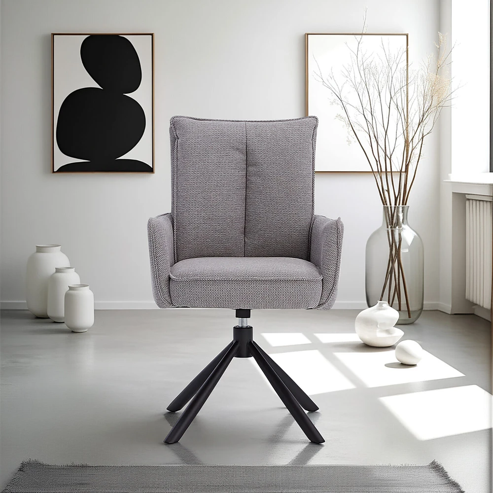 Homestyle4U Valgomojo kėdė, 59x93.5x64 cm, pilka
