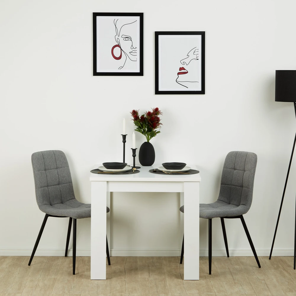 Homestyle4U Valgomojo kėdžių komplektas, 43,5x88x50 cm, pilka