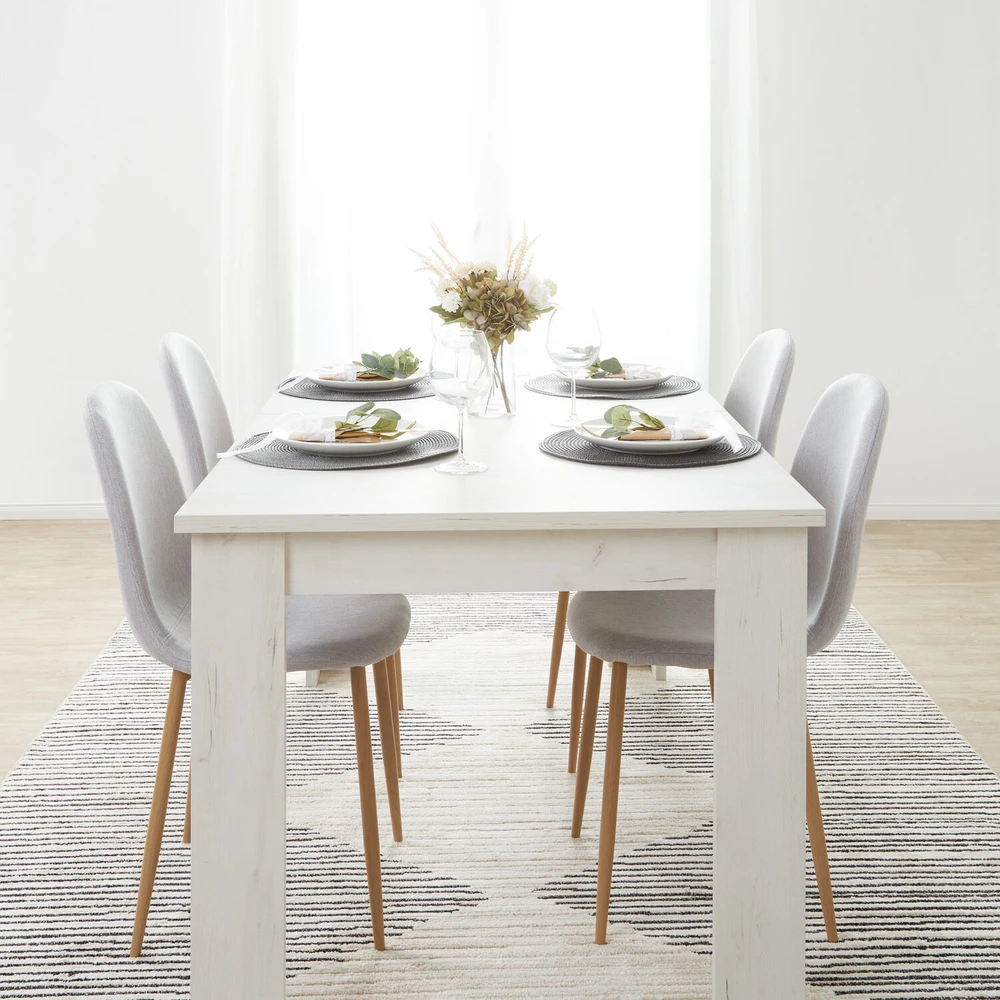 Homestyle4U Valgomojo kėdžių komplektas, 44x88x45.5 cm, pilka