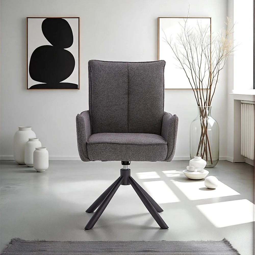 Homestyle4U Valgomojo kėdžių komplektas, 59x93,5x64 cm, pilka