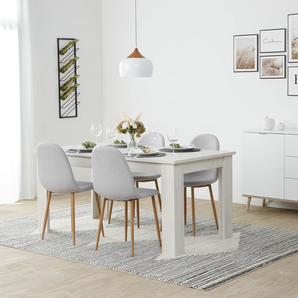 Homestyle4U Valgomojo kėdžių komplektas, 44x88x45.5 cm, pilka