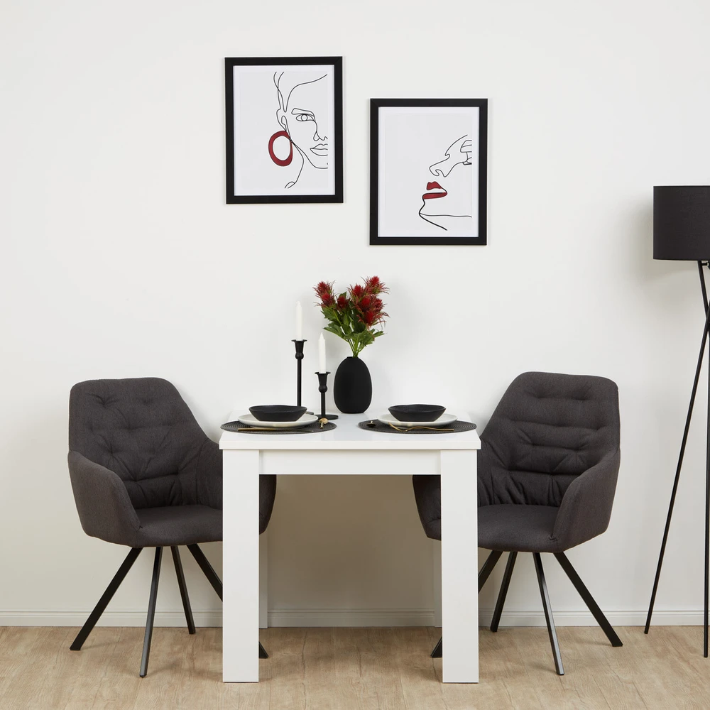 Homestyle4U Valgomojo kėdžių komplektas, 59x88x57 cm, pilka