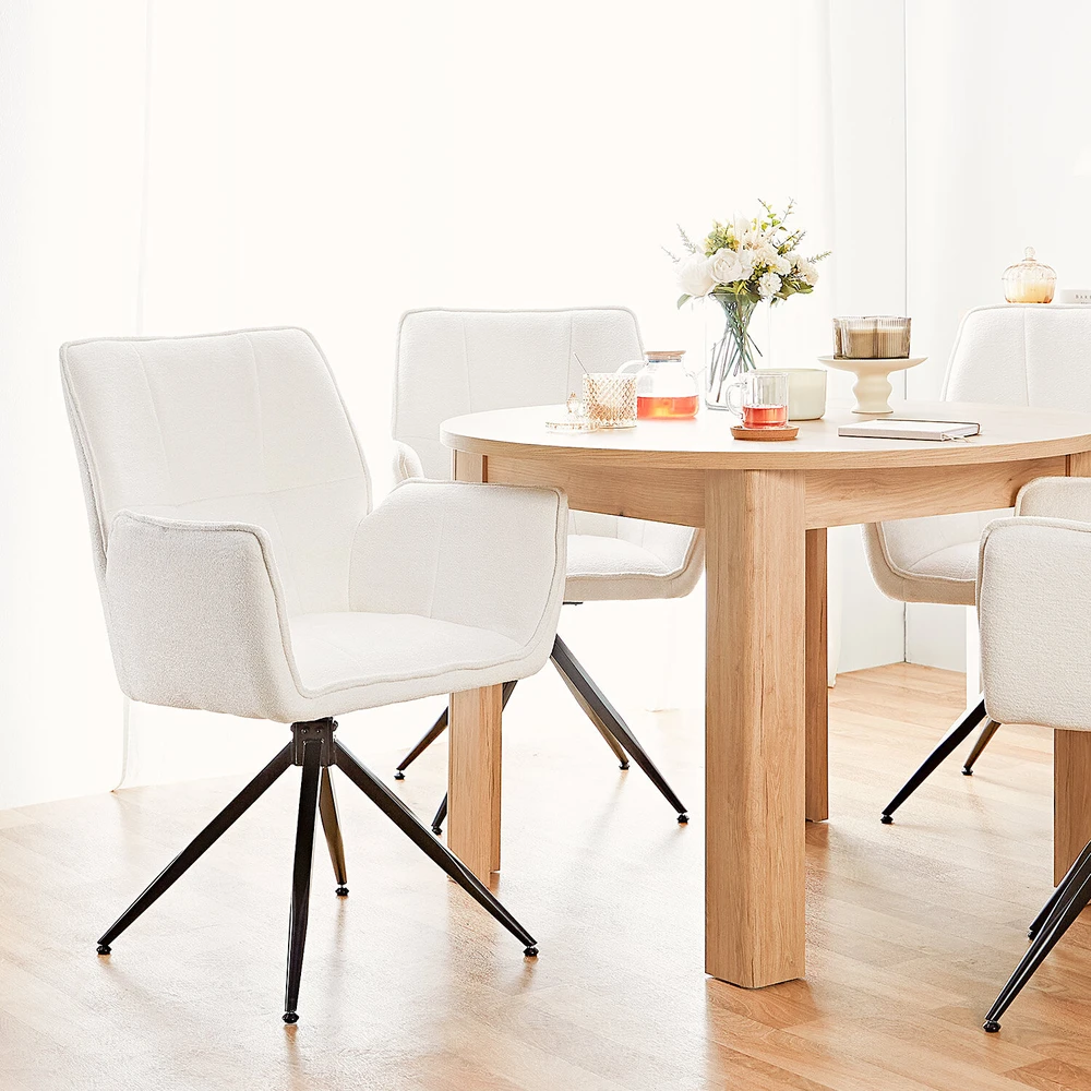 Homestyle4U Valgomojo stalas, 106.5x106.5x76.5 cm, rudas