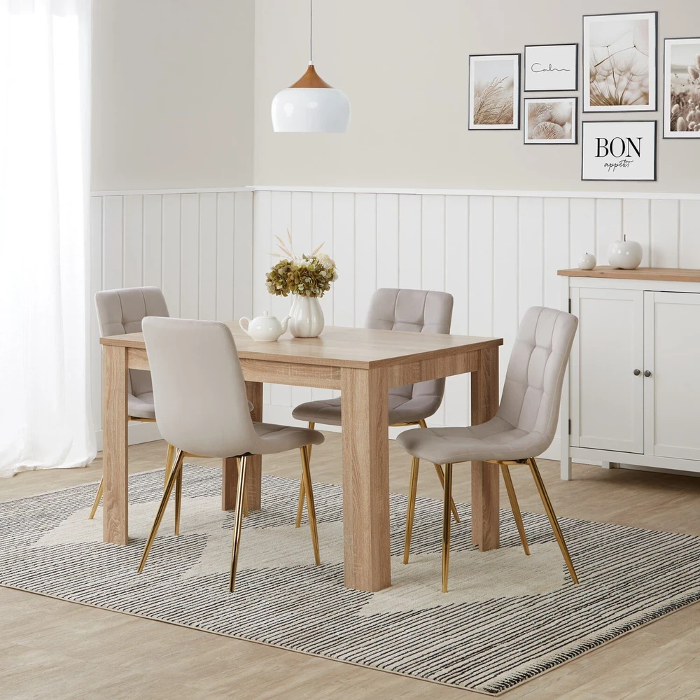 Homestyle4U Valgomojo stalas, 120x80x75 cm, rudas