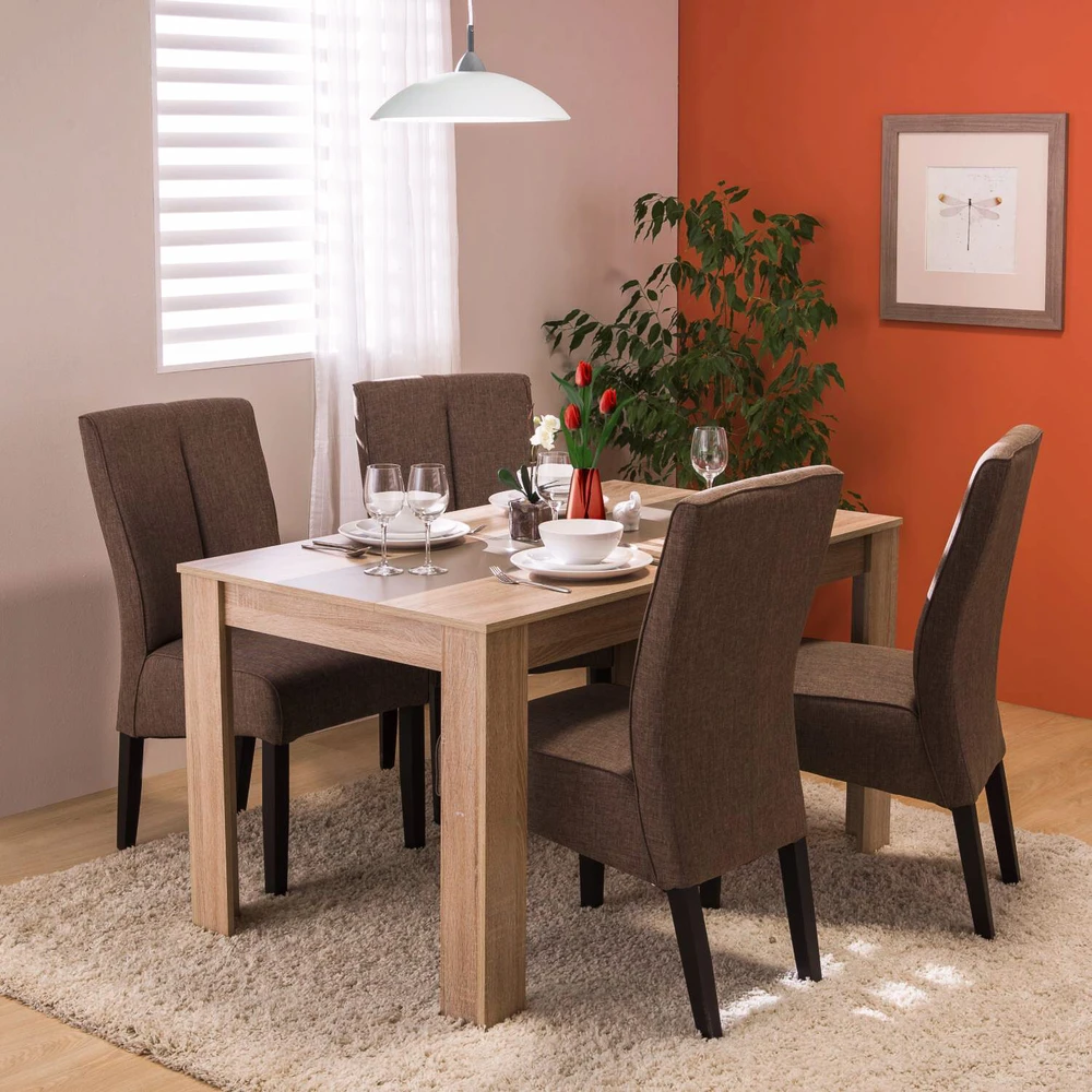 Homestyle4U Valgomojo stalas, 135x80,5x75 cm, rudas