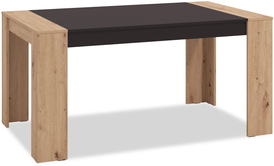 Homestyle4U Valgomojo stalas, 154x90.5x74.5 cm, juodas ir rudas