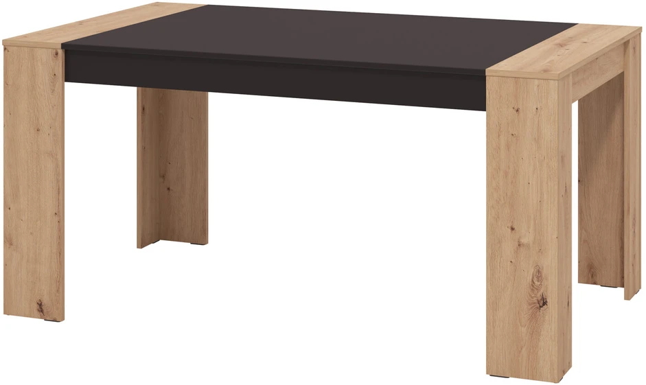 Homestyle4U Valgomojo stalas, 154x90.5x74.5 cm, juodas ir rudas