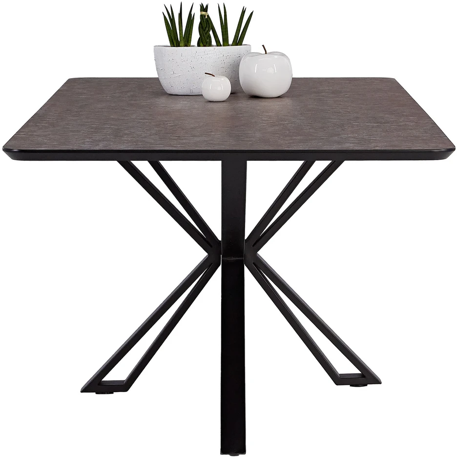 Homestyle4U Valgomojo stalas, 200x100x76 cm, rudas, juodas