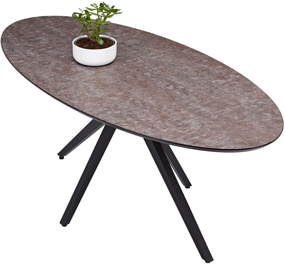Homestyle4U Valgomojo stalas, 200x95x76 cm, rudas, juodas